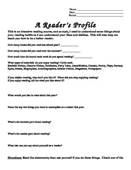 Preview of Reader's Profile