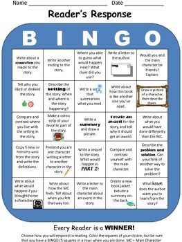 Reader's Response BINGO-Spanish & English by Inspired Bilingual