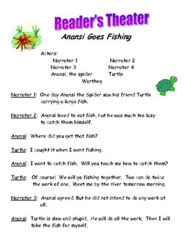 Preview of Reader's Theater ~ Anansi Goes Fishing