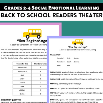 Preview of Readers Theater | Back to School Skit | Social Emotional Learning | NO PREP