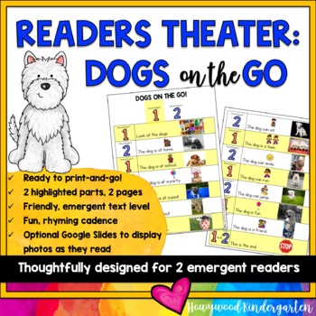 Preview of Readers Theater : Dogs : Emergent Text for 2 Awesome Readers : Print & GO