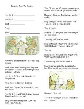 Preview of Readers Theater Frog and Toad The Cookies