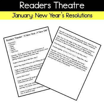 Preview of Readers Theater -January Freebie - Making New Years Resolutions!
