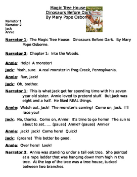 Preview of Readers Theater- Magic Tree House: Dinosaurs Before Dark