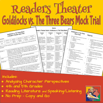 Readers Theater Mock Trial - Goldilocks vs The Three Bears by Mach 1  Learning