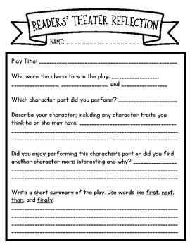 Preview of Readers' Theater Note Sheet