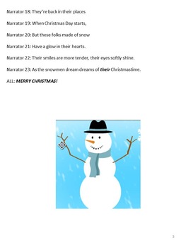 Preview of Reader's Theater Script: Snowmen at Christmas