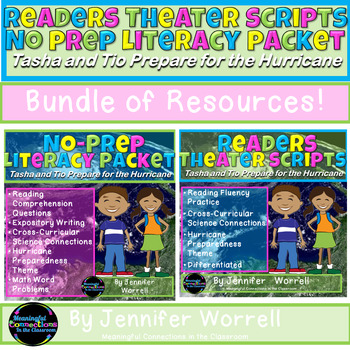 Preview of Readers Theater Scripts & Literacy Packet Bundle: Tasha, Tio, & the Hurricane