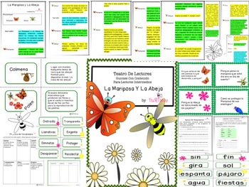 Preview of Spanish Reader's Theater Script, Literacy/Science Activities, Mariposas y Abejas