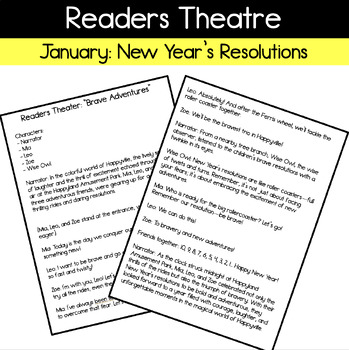 Preview of Readers Theater Scripts for January - New Years Resolutions