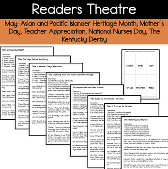 Preview of Readers Theater Scripts for May - Asian-Pacific Islander Month, Mothers Day +++