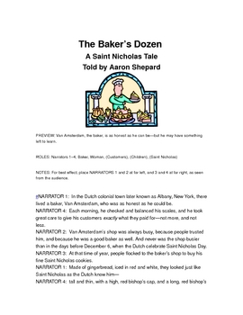 Readers Theater The Bakers Dozen A St Nicholas Day Tale - 