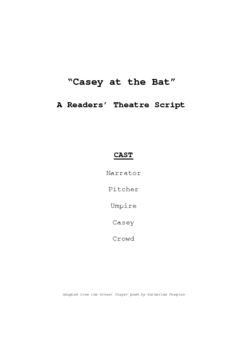 Preview of Readers' Theatre: Casey at the Bat full unit