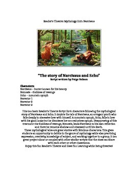 Preview of Reader's Theatre Script:Mythology Unit: Narcissus and Echo