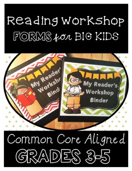 Preview of Reader's Workshop Binder Forms For Big Kids: Common Core Aligned