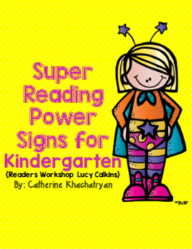 Preview of Readers Workshop: Super Reading Power Signs For Kindergarten