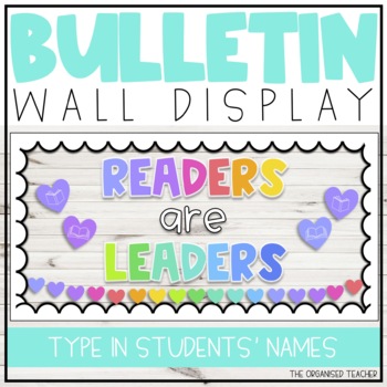 Preview of Readers are Leaders Classroom Bulletin Display - Classroom Library Decor