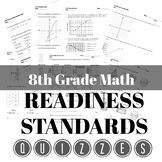 8th Grade Readiness Standards Quiz Bundle & STAAR Review O