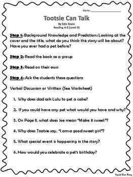 reading a z book activities and questions levels d e by special treat friday