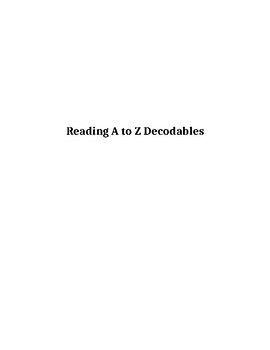 Preview of Reading A-Z Decodable Readers