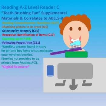 Preview of Reading A-Z Level C reader booklet, Teeth Brushing Fun ABLLS-R