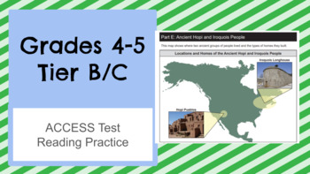 Preview of Reading ACCESS Test Practice- Grades 4/5- Tier B/C