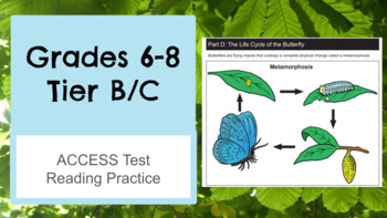 Preview of Reading ACCESS Test Practice- Grades 6-8 - Tier B/C