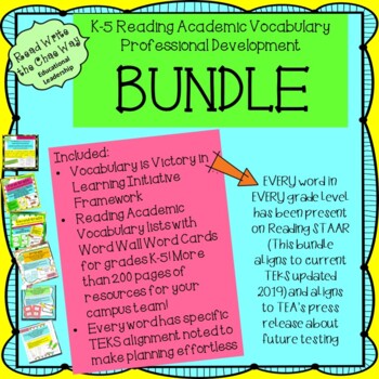 Preview of PROFESSIONAL DEVELOPMENT: Reading Academic Vocabulary In-Action K-5 TEKS/STAAR
