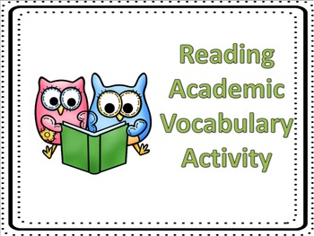 Preview of Reading Academic Vocabulary Review Activity FREEBIE