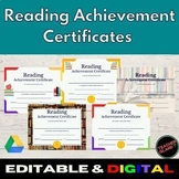 Reading Achievement Certificates | Editable & Digital