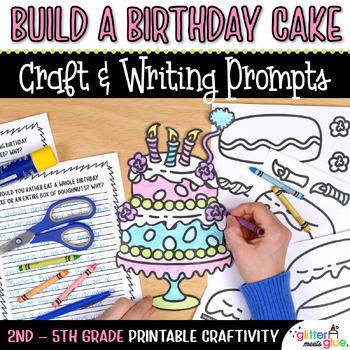 Preview of Reading Across America Week Craft: Build a Birthday Cake Craft & Writing Prompts