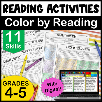 Preview of Reading Activities | Color by Reading - with Digital Versions