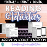Reading Activities for Book Clubs, Lit Circles, & Independ