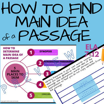 Preview of Reading Comprehension: Finding the Main Idea of a Passage - ACT™ Prep Relevant