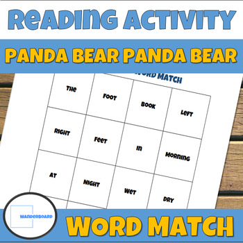 Preview of Reading Activity: Panda Bear Panda Bear Word Match PreK Kindergarten 1st Grade