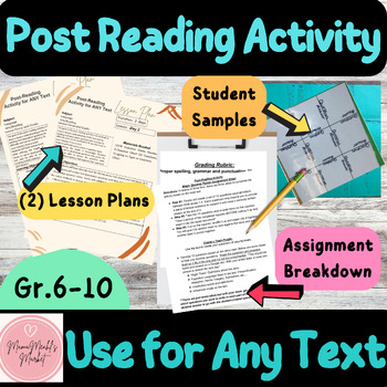 Preview of Reading Activity for Any Text | Post-Text | Novel, Short Story Middle and High