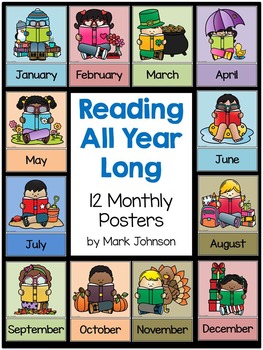 Preview of Reading All Year Long: 12 Monthly Posters