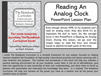 Preview of Reading An Analog Clock - The Notebook Curriculum Lesson Plans