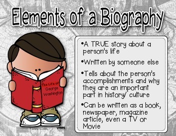 Elements Of A Biography Anchor Chart