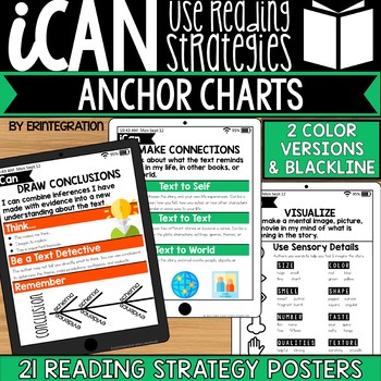 Preview of Reading Strategies and Comprehension Skills Printable Anchor Charts