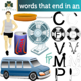 Reading And Writing Words That End In An Clipart And Worksheets