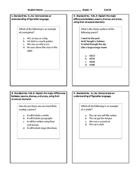 Preview of Reading Assessment 4.RL.5