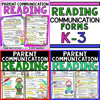 Preview of Reading Assessment Parent Communication Forms Bundle K-3