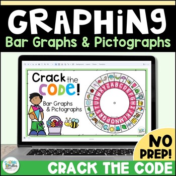 Preview of Reading Bar Graphs & Pictographs Crack the Code – Math Graphs Digital Activity