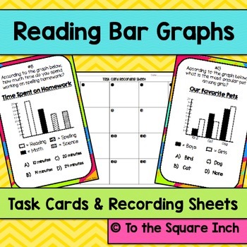 Preview of Bar Graphs Task Cards | Math Center Practice Activity