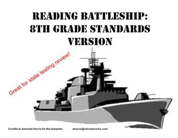 Preview of Reading Battleship Test Prep Review Game (8th grade CCSS/Georgia Milestones)