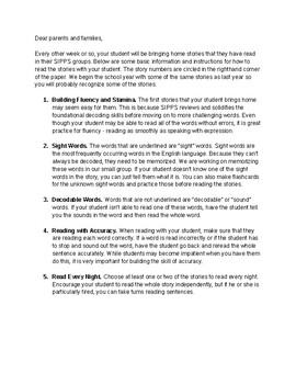 Preview of Reading Beginning SIPPS Stories Parent Letter - Editable