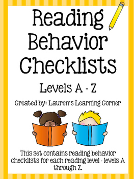 Preview of Reading Behavior Checklists