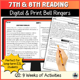 Reading Bell Ringers for Middle School ELA/ESL for 7th and