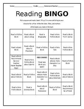 Reading Bingo by Shea Rhoades | TPT